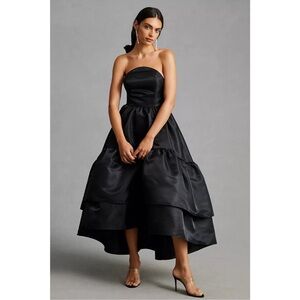 NWT Anthropologie Mare Mare Tiered Strapless High Low Gown Dress XS Petite